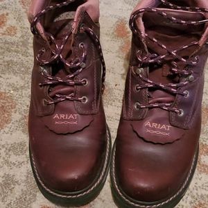 Ariat brown and pink boots 8.5 B